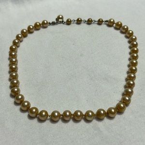 Vintage Gold Tone Pearl Necklace